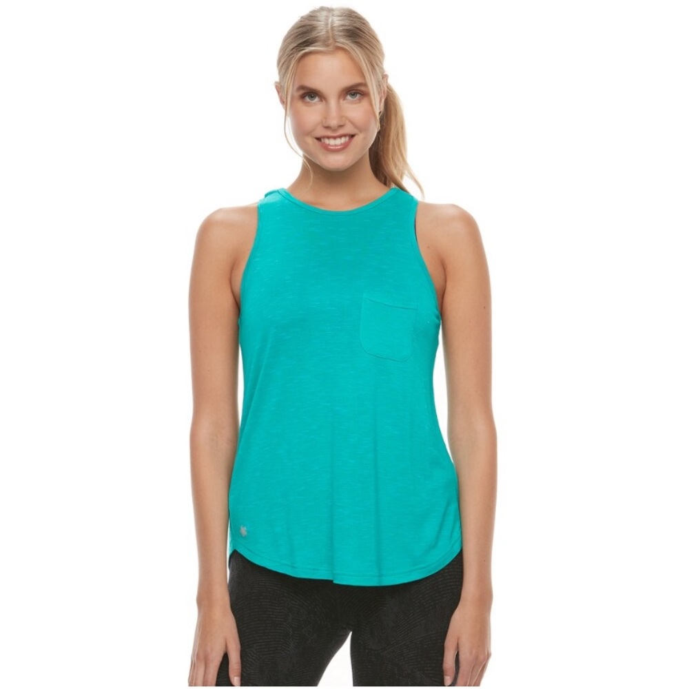 Teal High-Neckline Athletic Pocket Tank Too - Tek Gear Women’s NWT